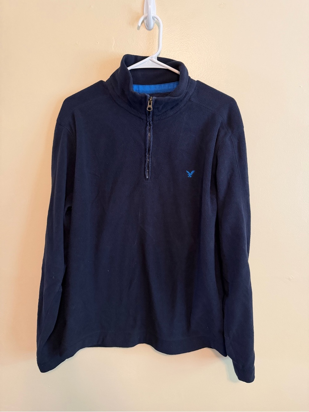 American Eagle Outfitters Navy Half-Zip Sweater with Blue Accent